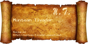 Muntean Tivadar névjegykártya
